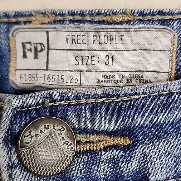 Free People Boho Retro Size 31 Denim Flares - Picture 4 of 6
